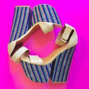 Jeffrey Campbell Glitter Platform Wedge